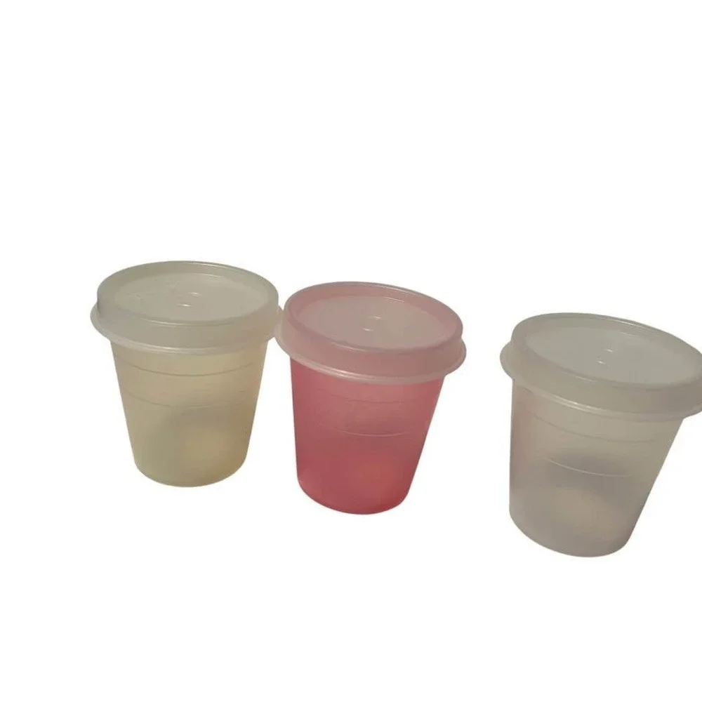 Vintage Tupperware Midgets Mini 2 oz Food Storage Containers Cups 101 Lids 6